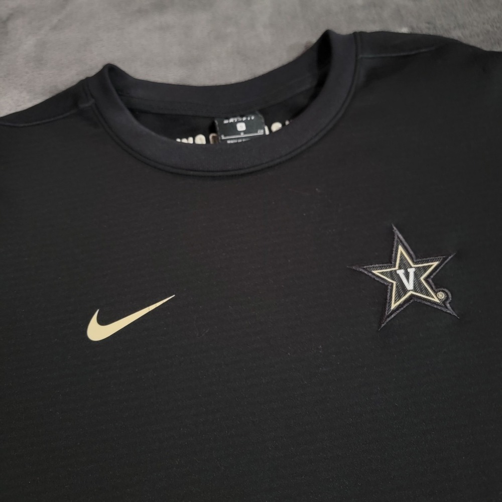 Nike Vanderbilt Commodores Shirt Small Long Sleeve Thermal Dri-FIT Black Mens